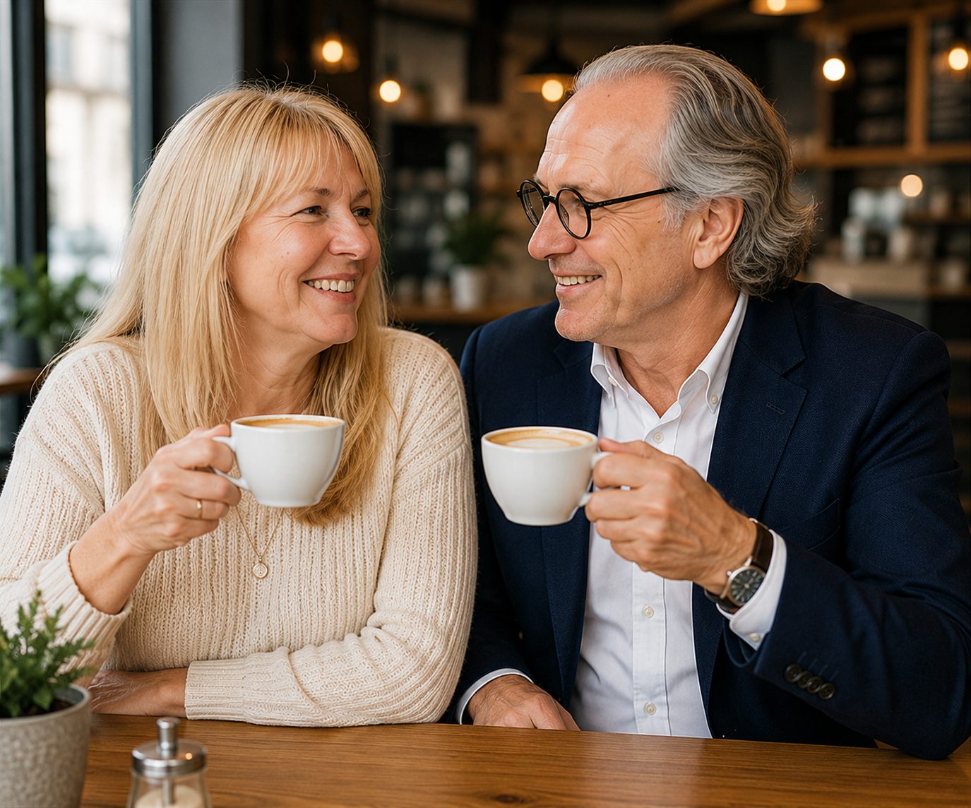 Stephan und Heike Engels bei einem Kaffee
